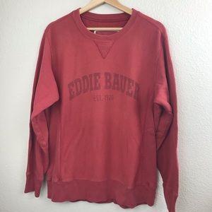 Eddie Bauer red crew neck vintage style sweater